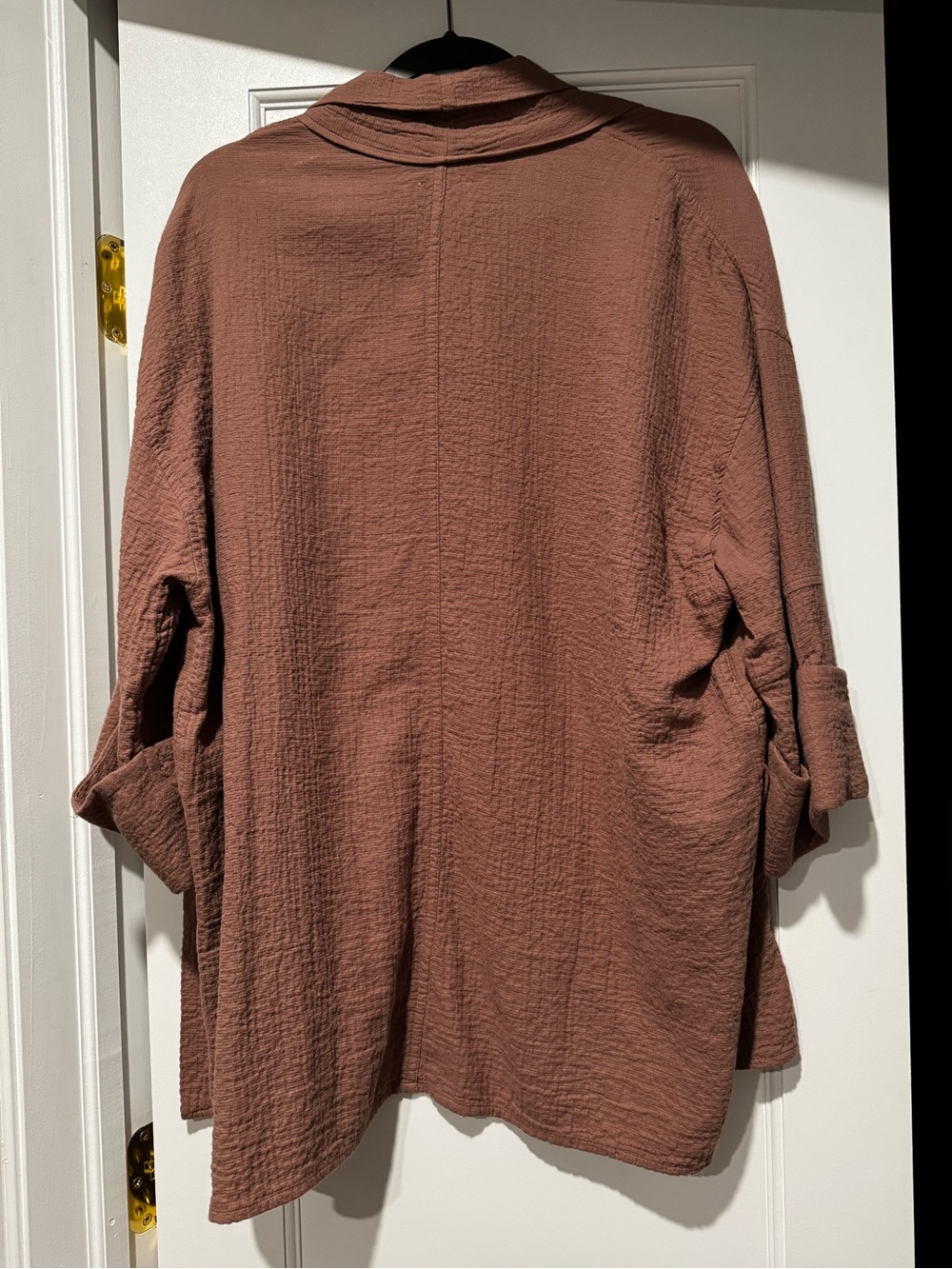 Aritzia Wilfred Lenglen Cotton Gauze Kimono Cardigan Jacket Brown Rust Blush Lg - Picture 3 of 6